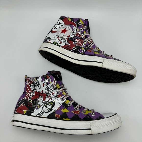 Converse Harley Quinn Jocker DC High Top Chuck Taylor Sneakers Men’s 7 Womens 9 - Picture 3 of 12